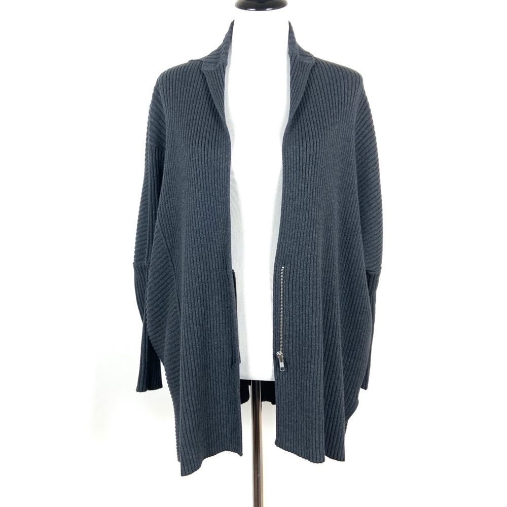 Cabi Cosmo Cardigan Ribbed Sweater Small Gray - Picture 2 of 8